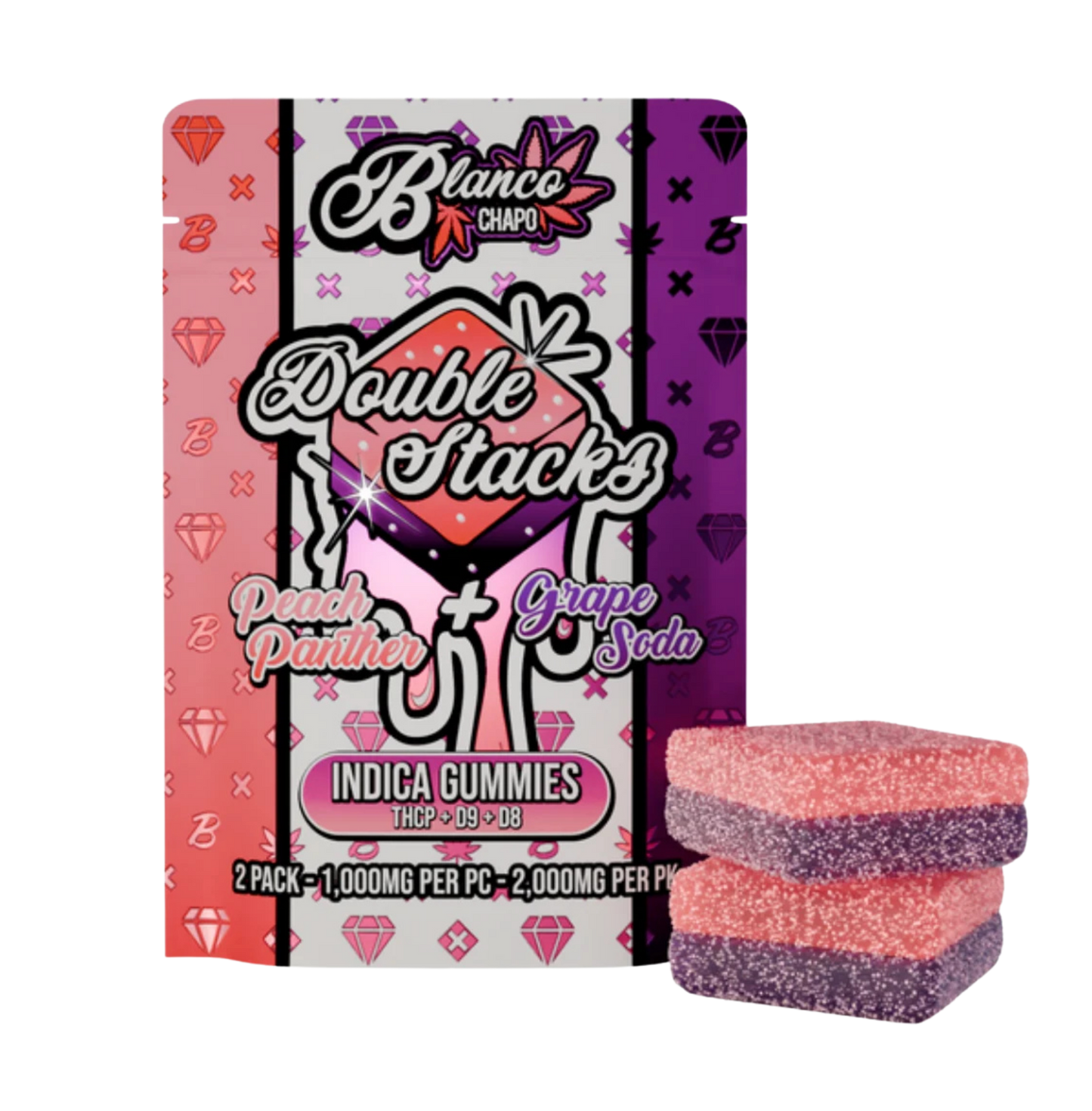 Blanco Chapo Double Stacks 1000mg c/u – 2 Gomitas ¡Original!